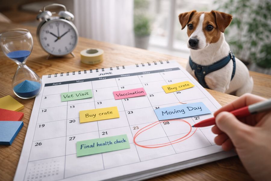 Dog waiting to travel